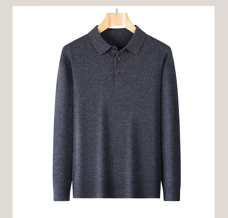 Antonio 600g Heavyweight Thickened 100% Wool Sweater Business Casual Men's Polo Shirt Autumn Winter Thick Knitwear 4