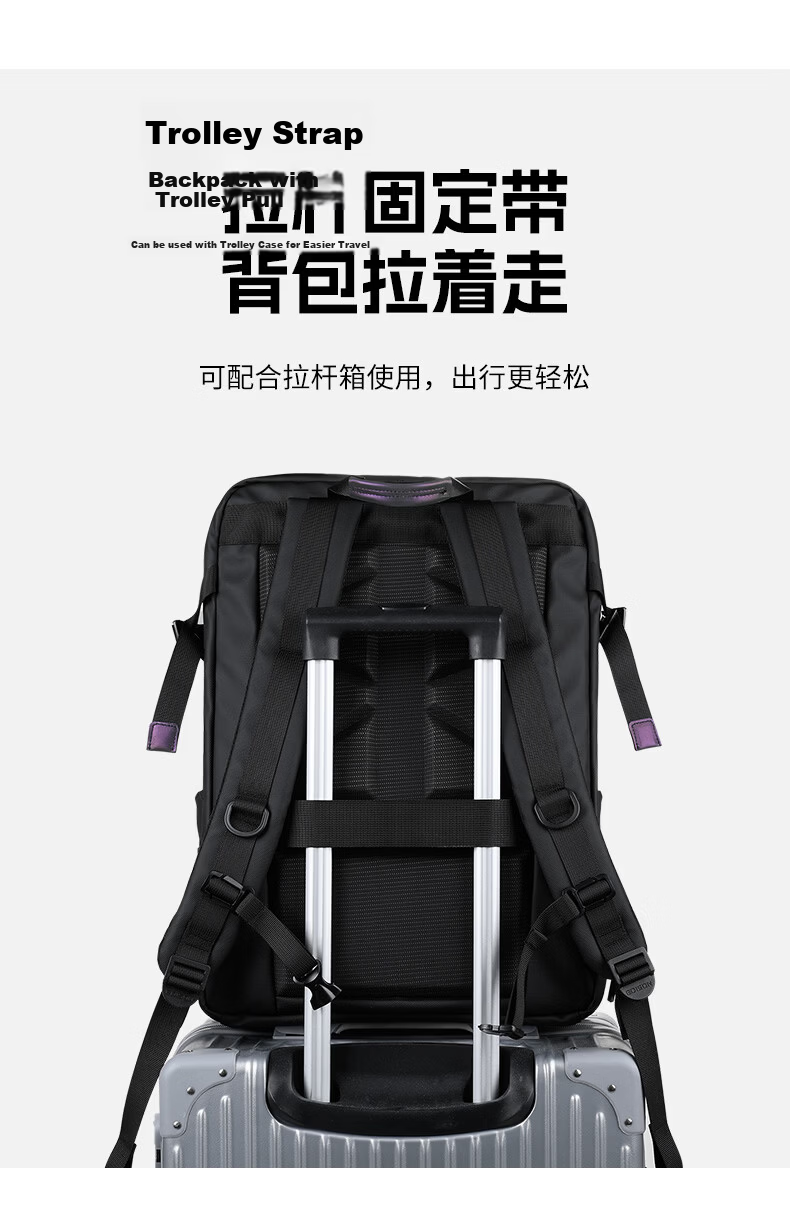 Edison Large Capacity Daily Commuter Travel Backpack Outdoor Motorcycle Riding Night Reflective Backpack W67-1 13