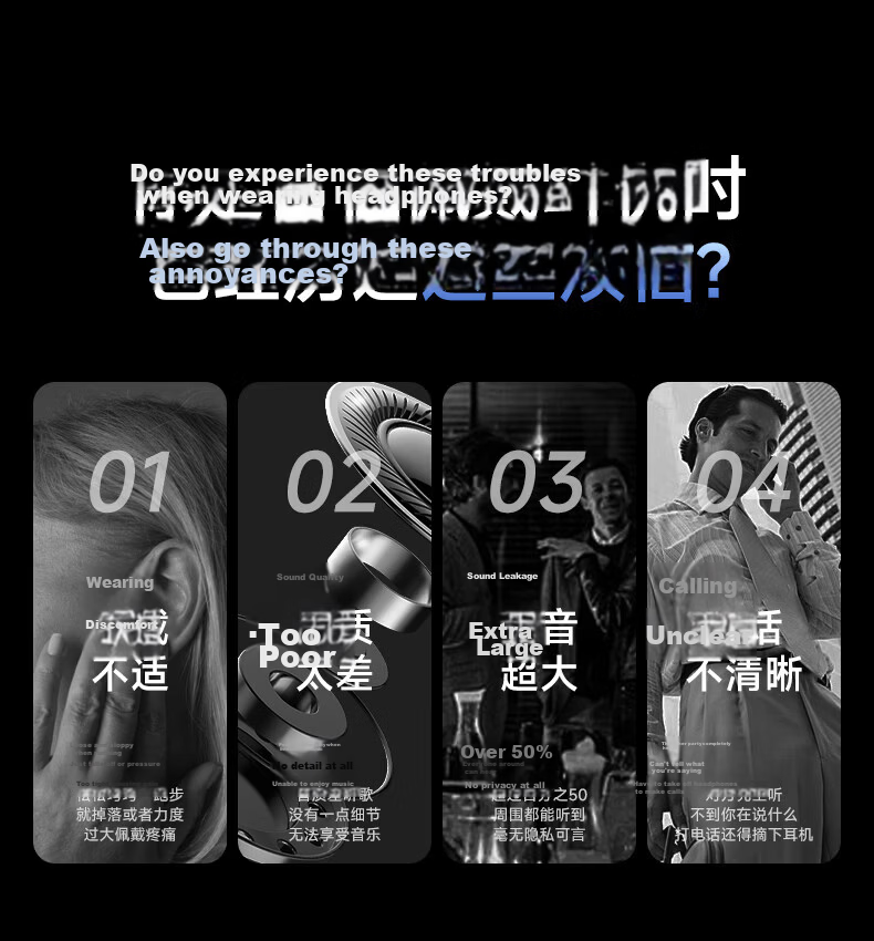 Chuangu 2026 Latest Berlin Sound Bluetooth Bone Conduction Wireless Ear Clip Non-In-Ear Smart Translation Call Noise Cancelling Sports Running Long Battery Life Earphones 4