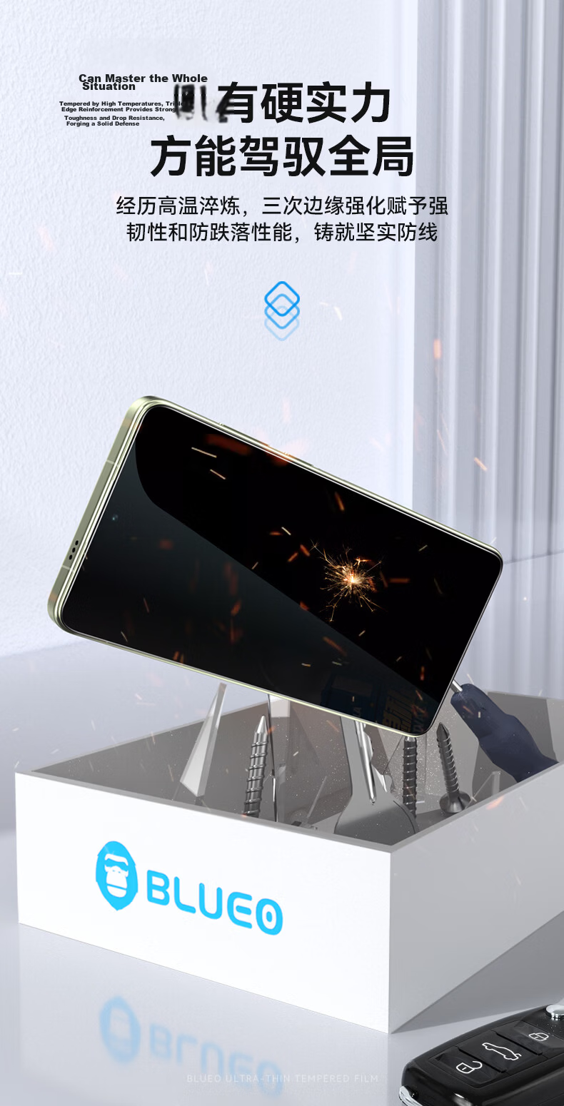 BLUEO 28° Privacy Screen Protector + New Space Capsule for VIVO X300 Ultra Tempered Glass Film, Anti-Fingerprint Dust-Free Instant Application Protective Film 9