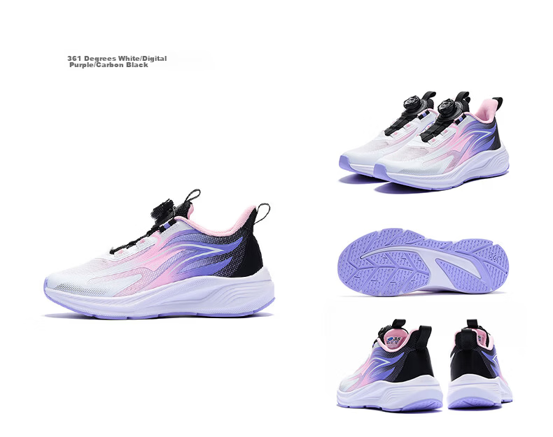 361° Qingling Children's Running Shoes 26 Spring Boys and Girls Youth Quick Bounce Cushioning Dial Professional Sports Shoes Black Size 36 25