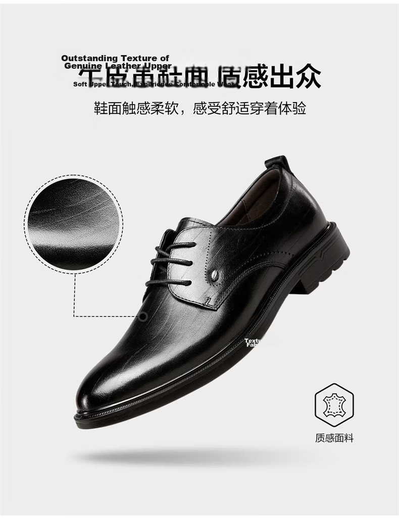 Eierkang Men's Business Formal Shoes Comfortable Commuter Single Shoes Groom Wedding Shoes 63129W Black Size 45 54