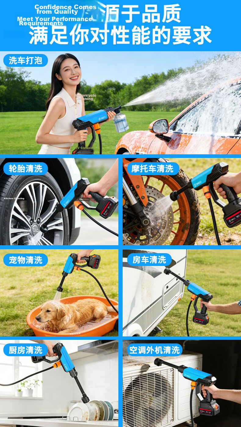 360 Wireless Car Washer HY56pro 210W Brushless High-Pressure Water Gun Powerful Car Cleaning Machine for Home and Car Use 2