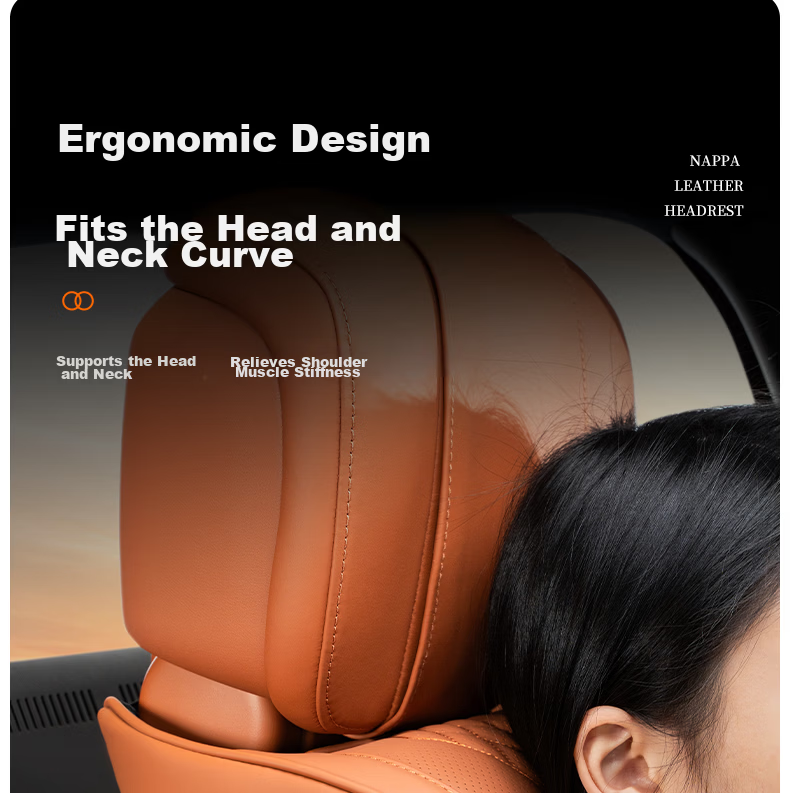 FHAO Car Headrest Pillow Comfortable Breathable Premium Neck Support Soft Cushion Seat Lumbar Pad for Mercedes BMW 3
