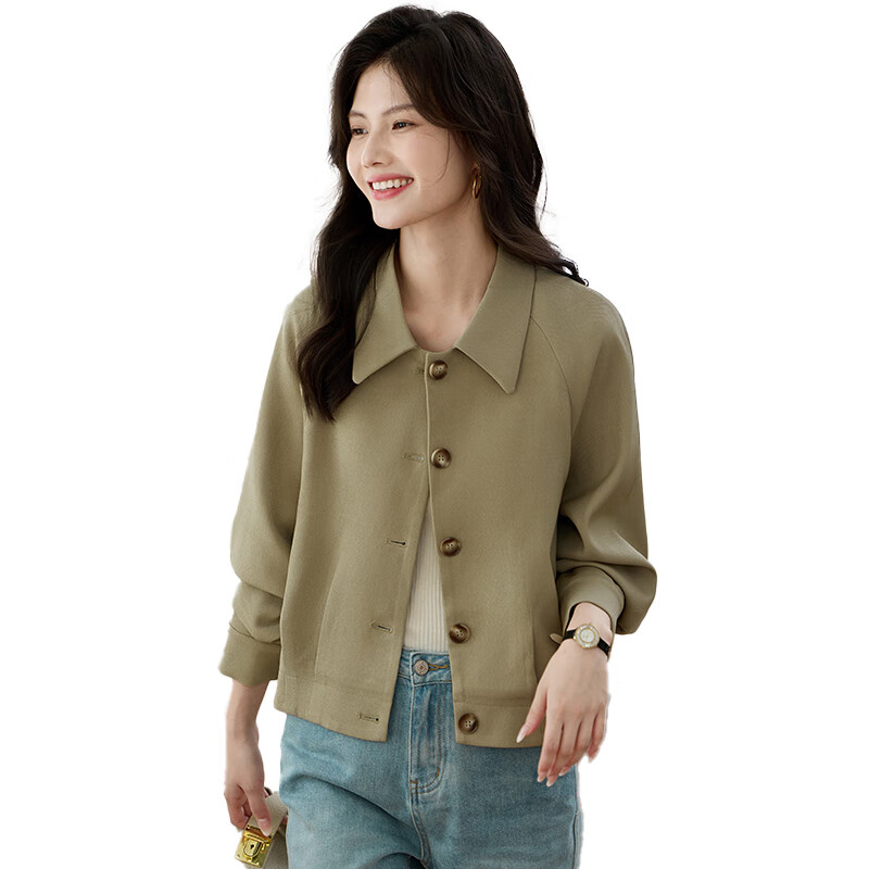 She Enjoy Casual Women's Commuter Simple Short Jacket Spring Autumn Versatile Elegant Cardigan Top T143U2023