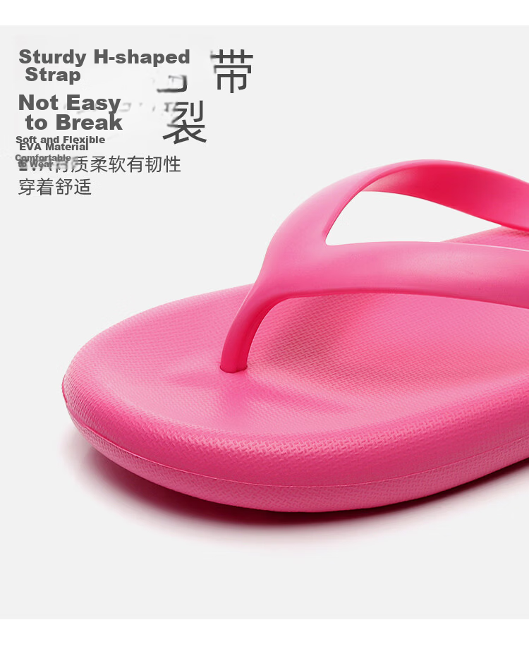 GUOLUOFEI Women's Summer Flip Flops Outdoor Slip-Resistant Shower Beach Toe Post Sandals Pink Blue Size 39-40 6