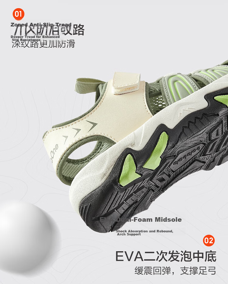 Balabala Kids Sandals Boys Sports Shoes 2026 Summer New Breathable Non-slip Closed-toe Mesh Water Shoes for Boys 5