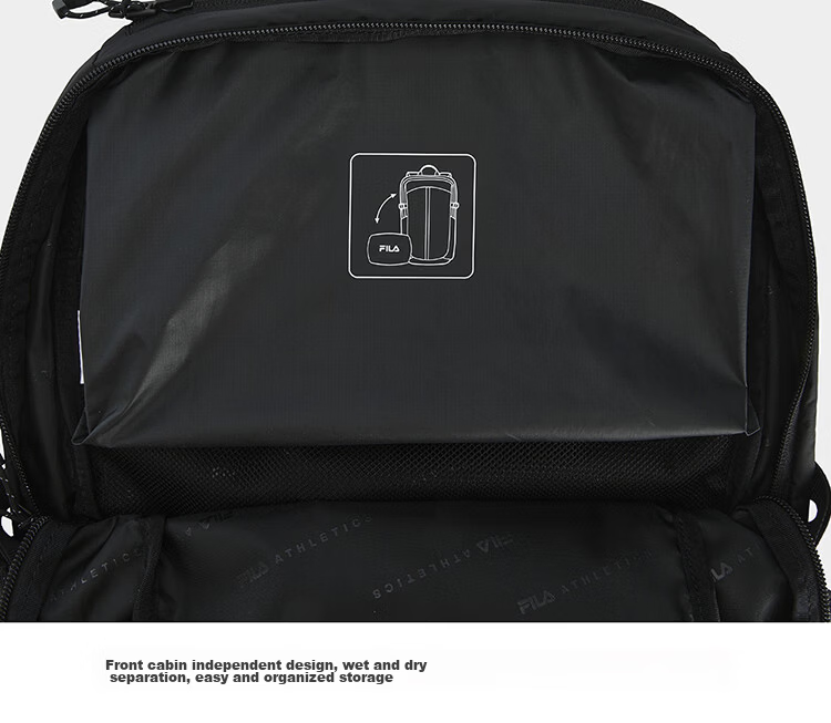 FILA Official Men's Backpack 2026 Summer Outdoor Sports Foldable Shoulder Bag School Laptop Bag 22