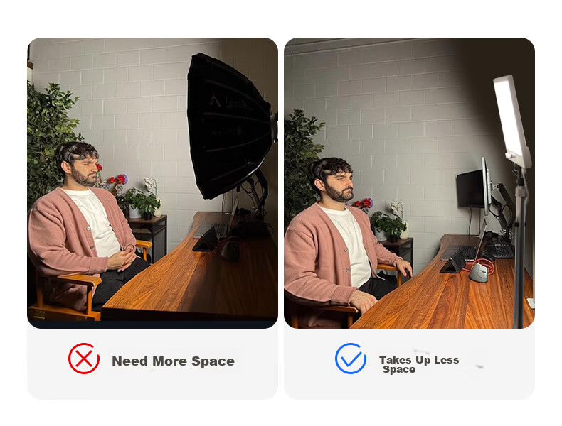 AMARAN (Aputure) Verge Live Streaming Fill Light Accessory, Flat Light, Desktop Base Stand, Silver Desktop Stand for Live Streaming And Filming 7