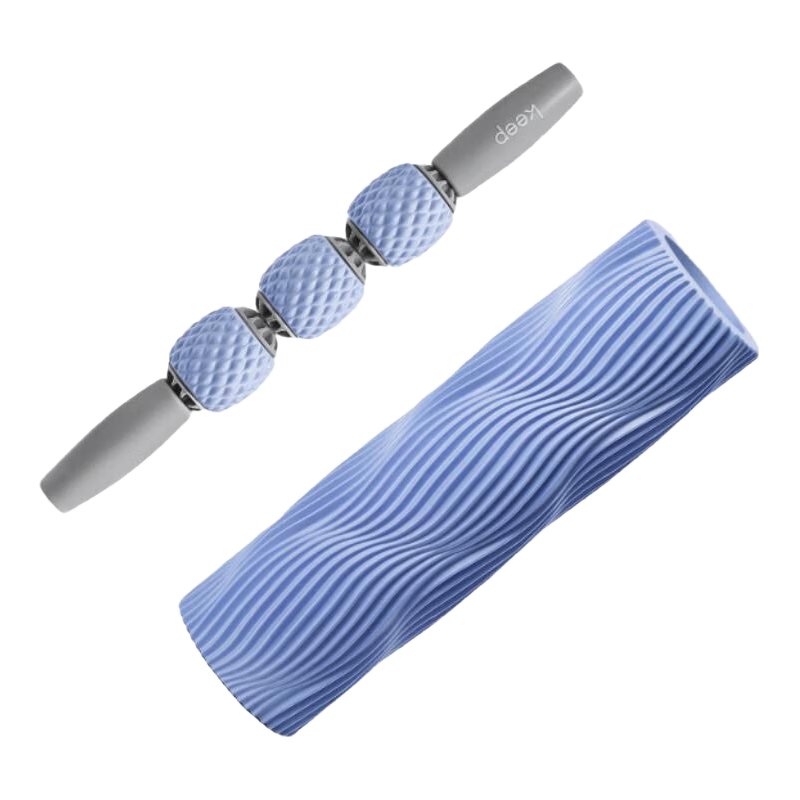 Keep Foam Roller Massage Stick Muscle Relaxation Massager Yoga Roller Combination Version, Light Blue
