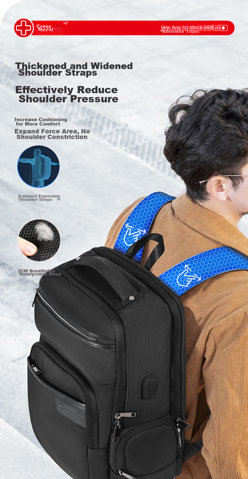 CROSSGEAR Swiss Cross Medal Backpack 17.3-Inch for ASUS Laptops, Business Travel Large Capacity Backpack 12
