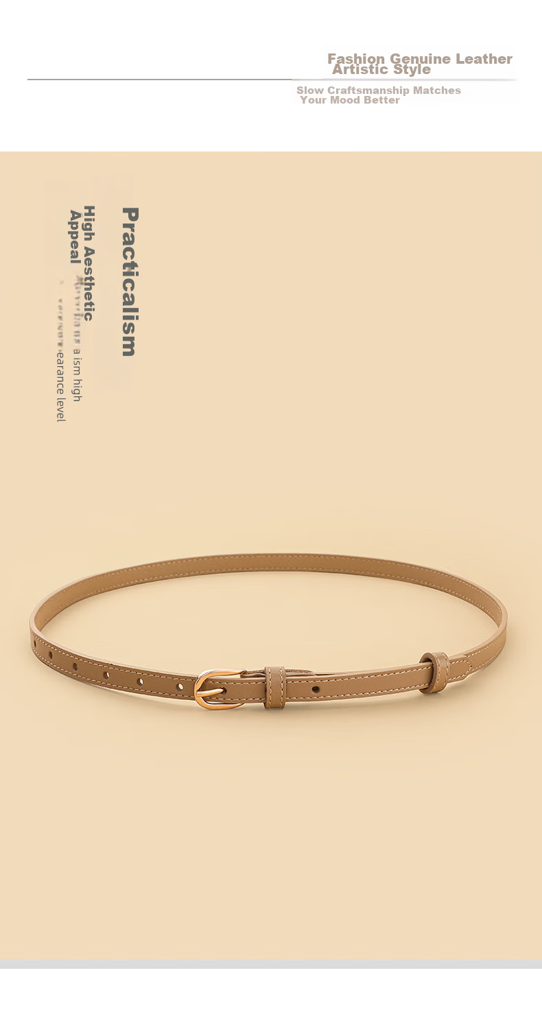 Viney Women's Genuine Leather Pin Buckle Belt Simple Versatile Casual Fashion Waistband Luxury Birthday Gift 1