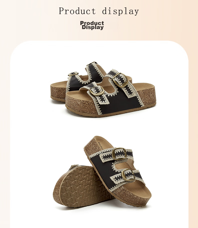 DAPHNE Women's Platform Birkenstock Sandals 2026 Summer New Trendy Height-Increasing Slip-On Beach Shoes 33