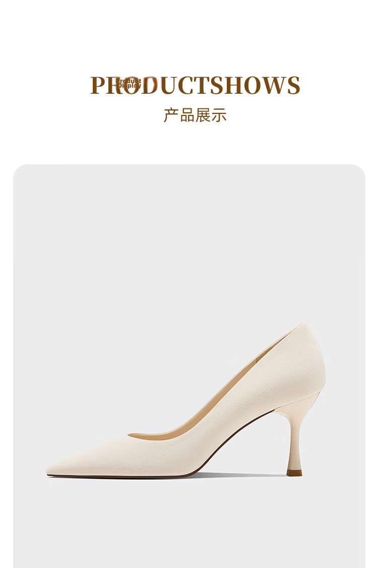Josiny Pointed Black High Heels Spring 2026 New Commuter Work Shoes Simple Women's Low-Cut Black Pumps Size 37 5