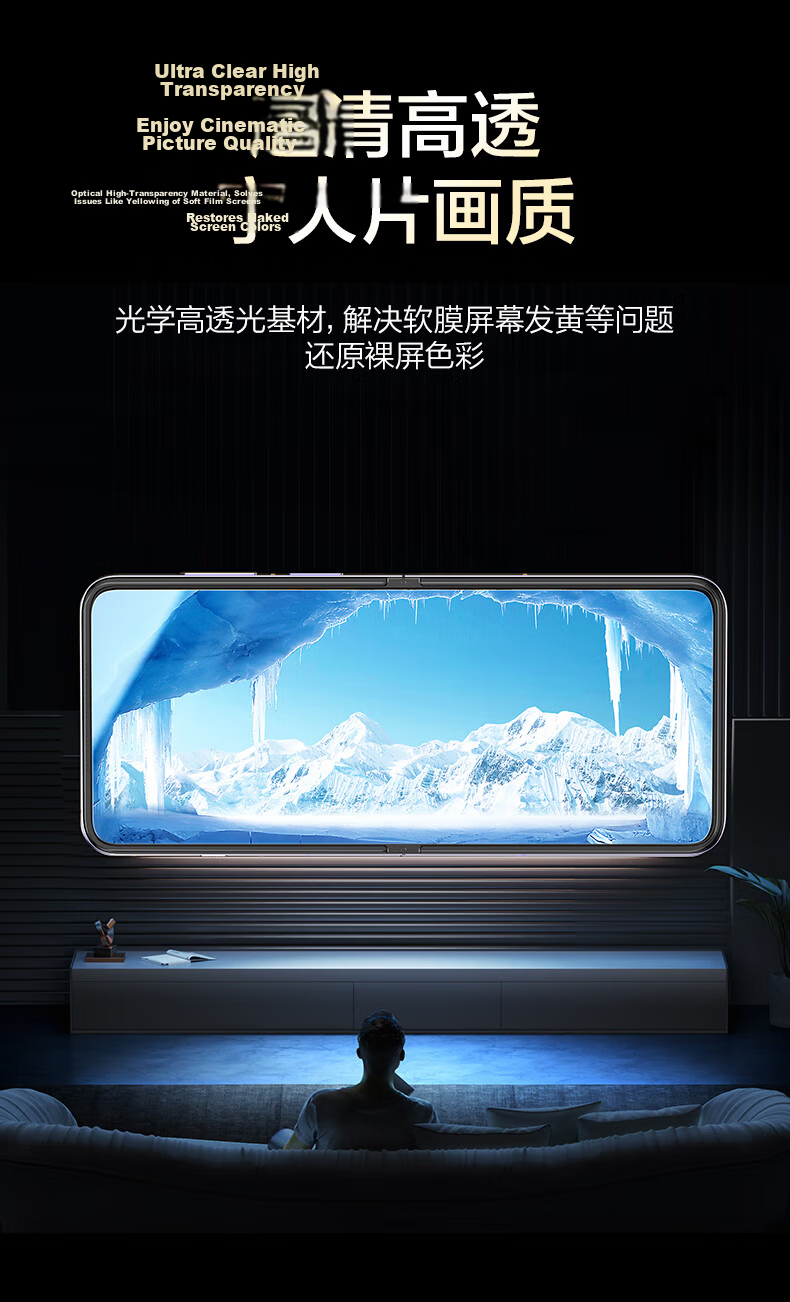 Smorss Privacy Screen Protector for Xiaomi MIX Flip, Foldable Hydrogel Film, Non-Tempered, Full Coverage Anti-Peeping, Drop-Resistant, Anti-Fingerprint Front Outer Screen Protector 9