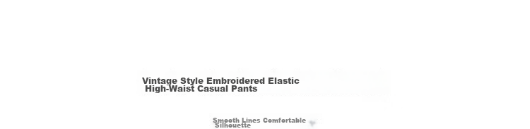 Demana Urban Light Vintage Embroidered Mesh Elastic Waist High-Waist Straight-Leg Slimming Casual Pants for Women 4