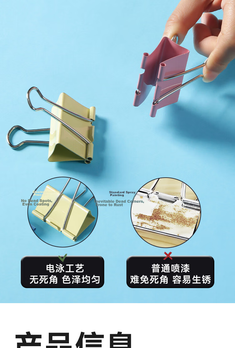 JD Jingzao No.3 Colored Long Tail Clips Swallowtail Clips 32mm (24 pcs) Ticket Clips Phoenix Tail Clips Butterfly Clips Metal Document Clips 8