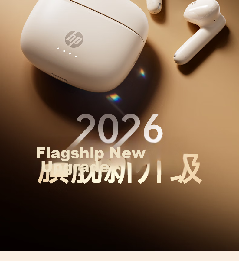 HP 2026 Latest True Wireless Bluetooth Earbuds Long Battery Life Semi-In-Ear Noise Cancelling Wireless Sports Running Music Gaming Compatible with Apple Huawei Xiaomi 2
