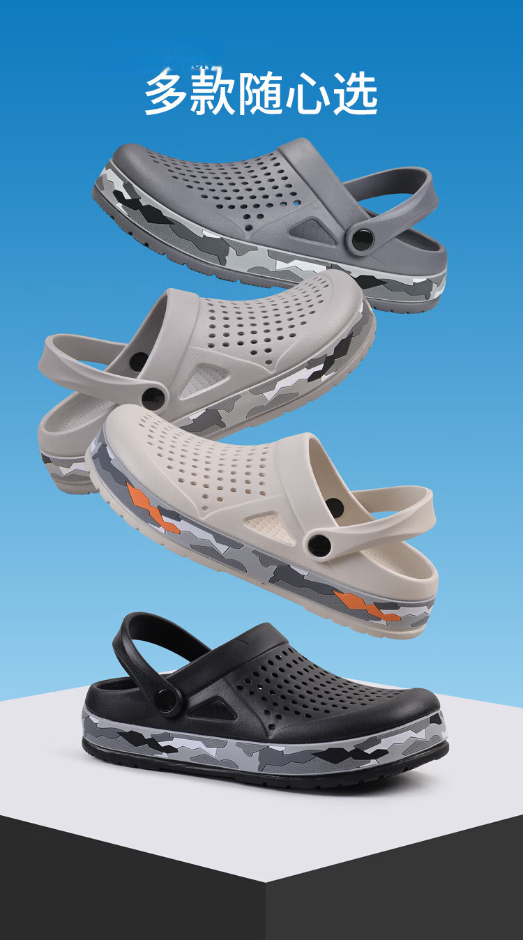 Chudun Chef Shoes Non-slip Waterproof Oil-resistant Kitchen Men's Sandals Clogs Beach Shoes Black Size 36-37 5