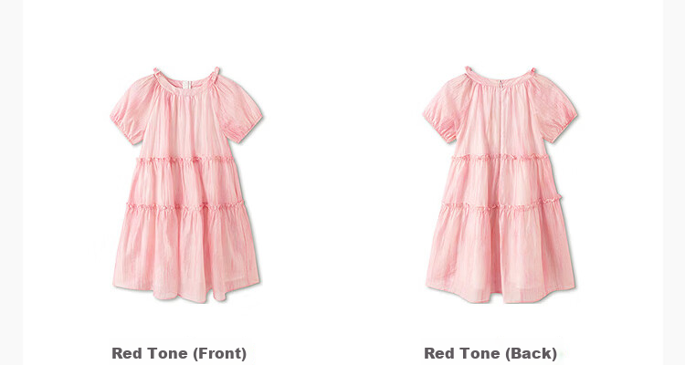 Balabala Kids Dress Girls' Dress 2026 Summer New Big Kids Puff Sleeve Princess A-line Sweet Dress 14