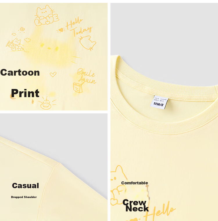 Semir Women's Summer Short Sleeve T-Shirt Mid-Length Loose Cartoon Print Cute Niche Top 10A326100004 2026 11