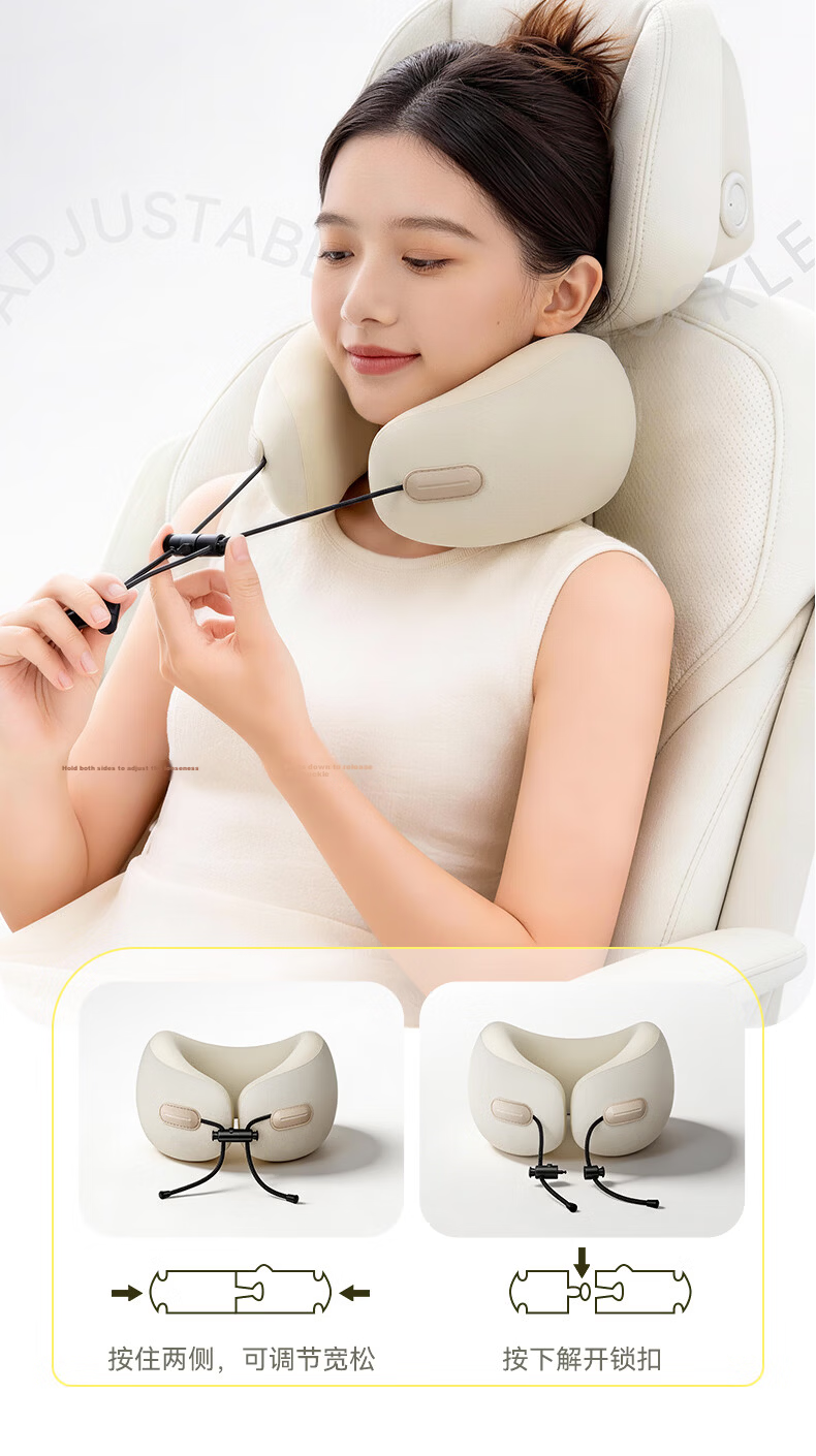 Zhiguozhe U-Shaped Neck Pillow Travel Portable Foldable U-Shape Neck Support Pillow for Airplane High-Speed Train Nap Essential 17