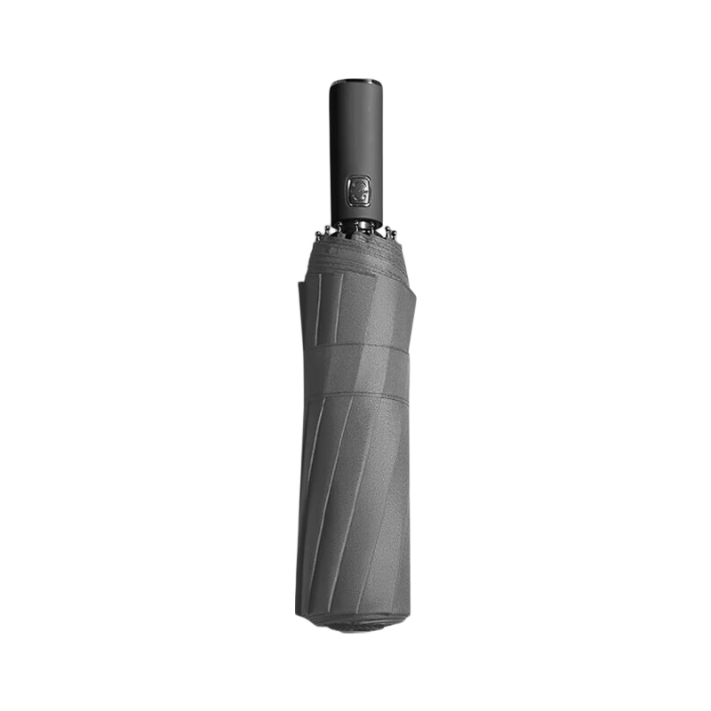 Meebordi Fully Automatic Umbrella, Three-Fold Large Size, Windproof Reinforced Men's Business Folding Umbrella, Ten Ribs, Misty Gray, Customizable