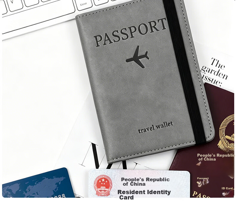 JOYTOUR Passport Holder Storage Wallet Anti-Theft Card Protection Case Coin Purse Bank Card Holder Portable Travel Gray 10