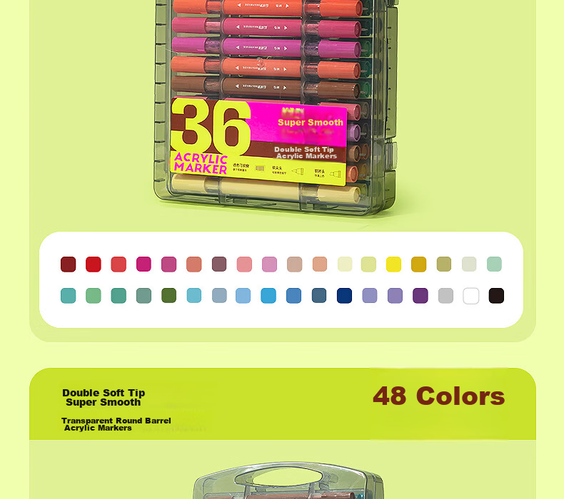 M&G 24-Color Acrylic Markers Dual Soft Tips Smooth Watercolor Pens for Kids Students Drawing Graffiti Hand Painting Art Supplies Birthday Graduation Gift APMV1463 25