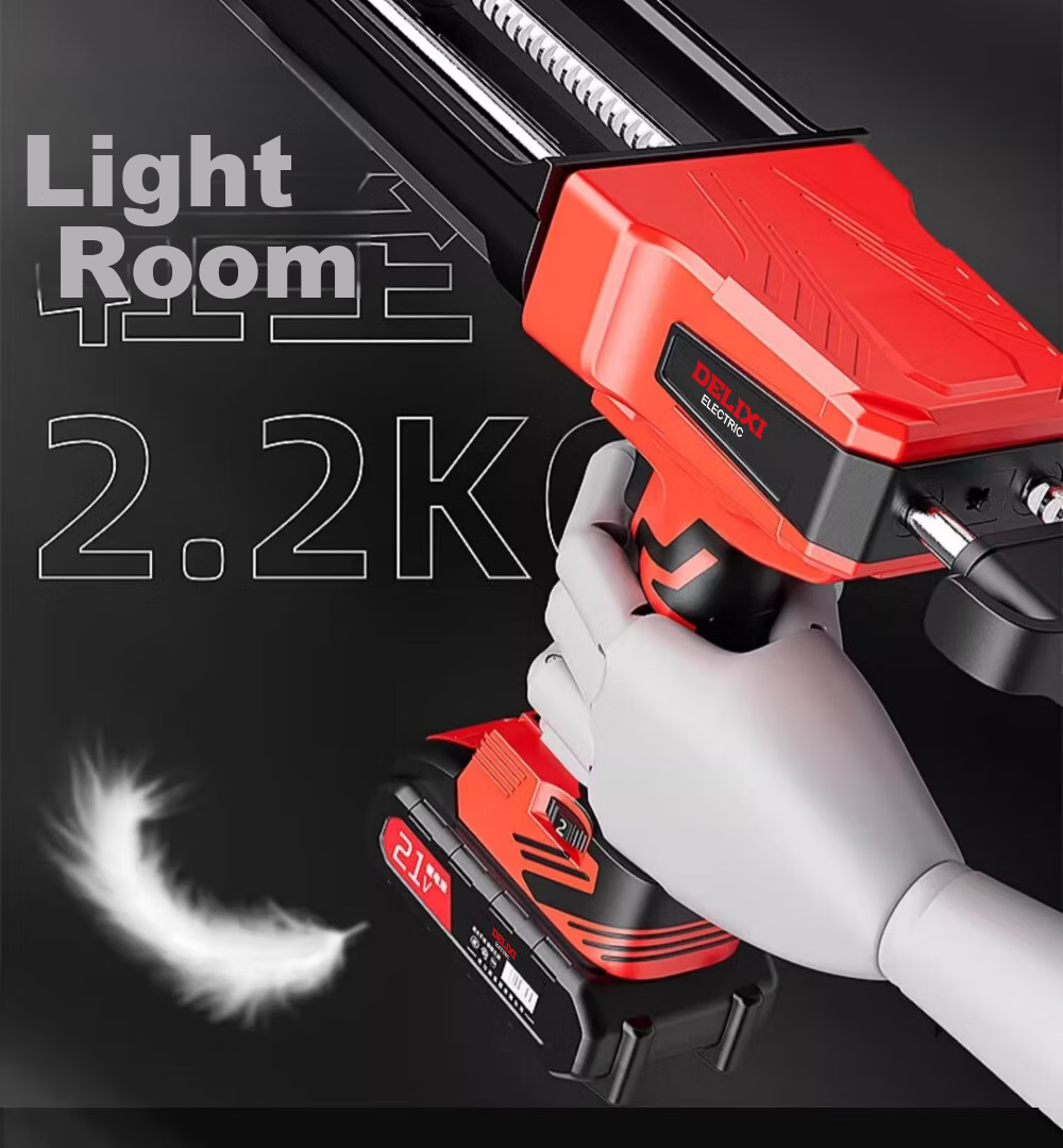 Delixi Electric Dual-Tube Caulking Gun for Tile Grout, Fully Automatic 16.8V Sealant Applicator Tool 27