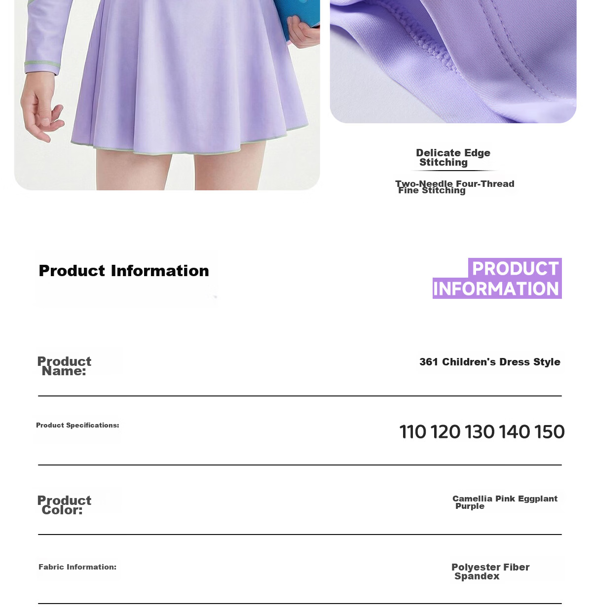 361° Kids Girls One-Piece Long Sleeve Skirted Swimwear Princess Dress Swimsuit 10