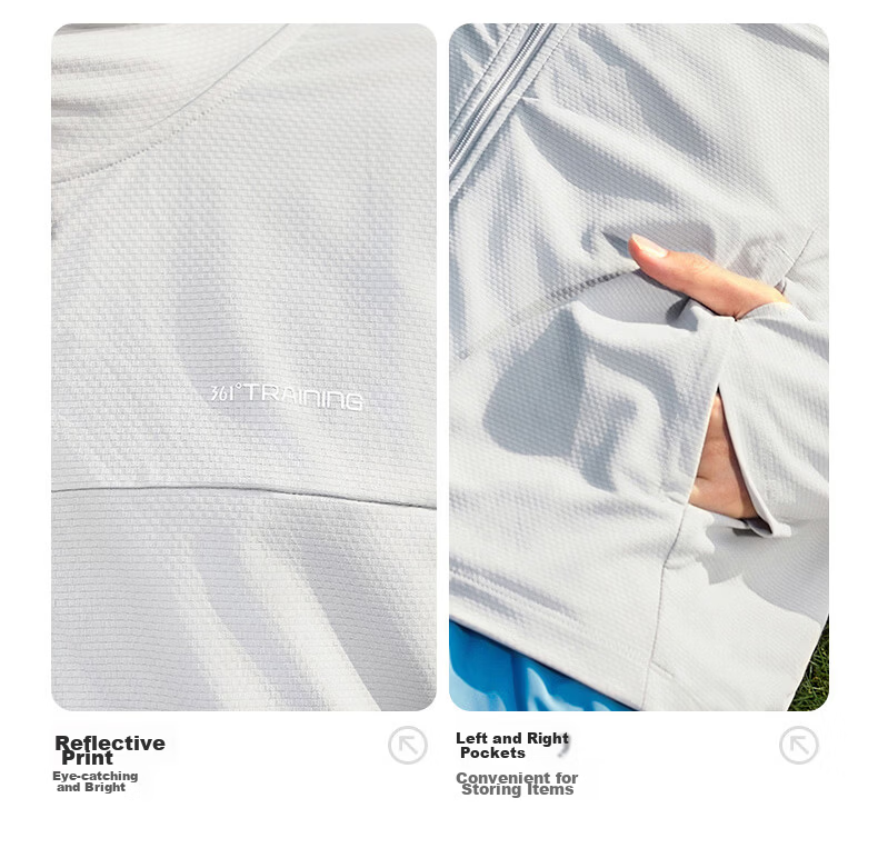361° Men's New Sports Breathable UV Protection UPF100+ Jacket Summer 652624604D-6 55