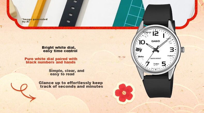 CASIO MTP-C666-7B Unisex Quartz Analog Watch for Students Youth Japanese-Korean Style Gift for Boyfriend 4