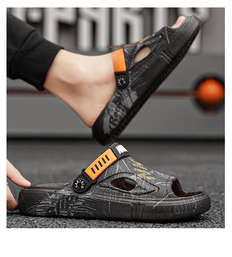 CARTELO Men's Summer Slippers Dual-Wear Driving Sandals Thick-Soled Casual Beach Sandals 18