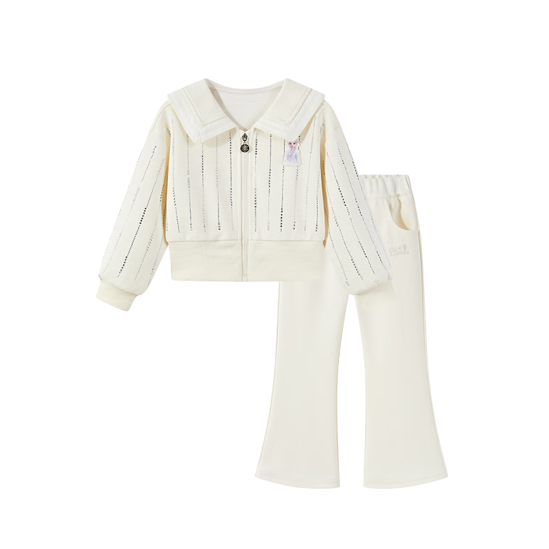 Disney Elsa Girls' Spring and Autumn 2026 New Stylish Casual Cardigan Top and Pants Two-Piece Set
