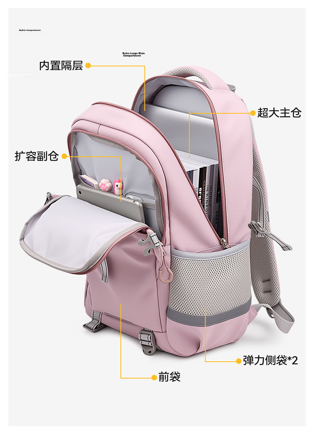 361° Women's Large Capacity Lightweight Versatile School Backpack for High School Students, Simple Ergonomic Spine Protection, 2026 New Model 8