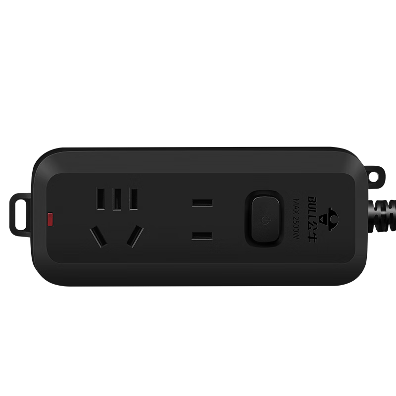BULL Power Strip/Extension Cord/Surge Protector GN-B8110H Black Premium 2-Outlet Master Switch 1.8 Meters Long