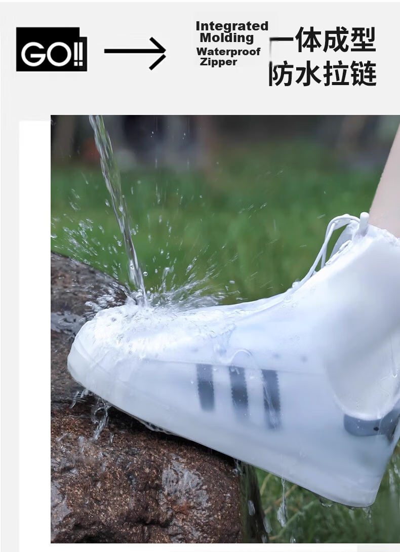 SooGree Waterproof Shoe Covers Wear-Resistant Dirt-Resistant Non-Slip Thickened Rain Shoe Covers Outdoor Splash-Proof Rain Boot Covers 2