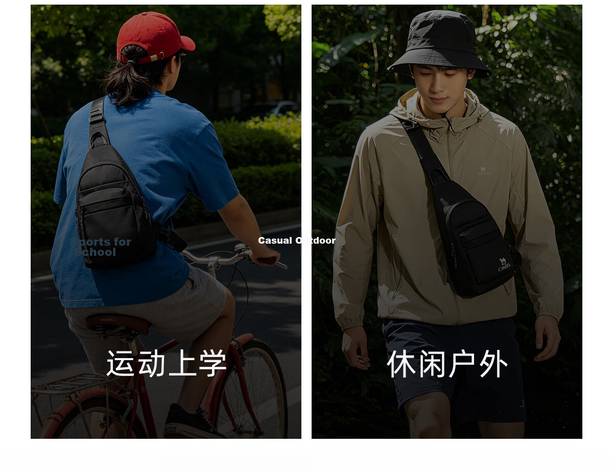 CAMEL Lightweight Commuter Crossbody Bag Student Waist Pack Outdoor Large Capacity Casual Portable Chest Bag Haze Blue 575C633030 4