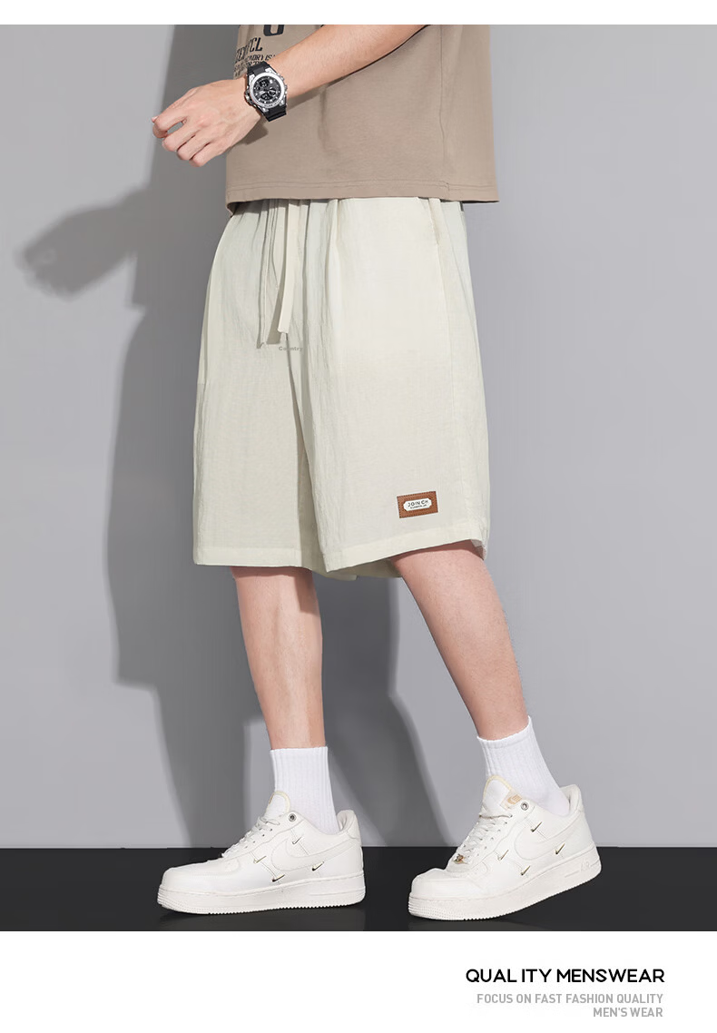 FARUISHI Men's Summer Thin High-End Linen Five-Point Straight-Leg Shorts Plus Size Casual Pants Card 6XL 17