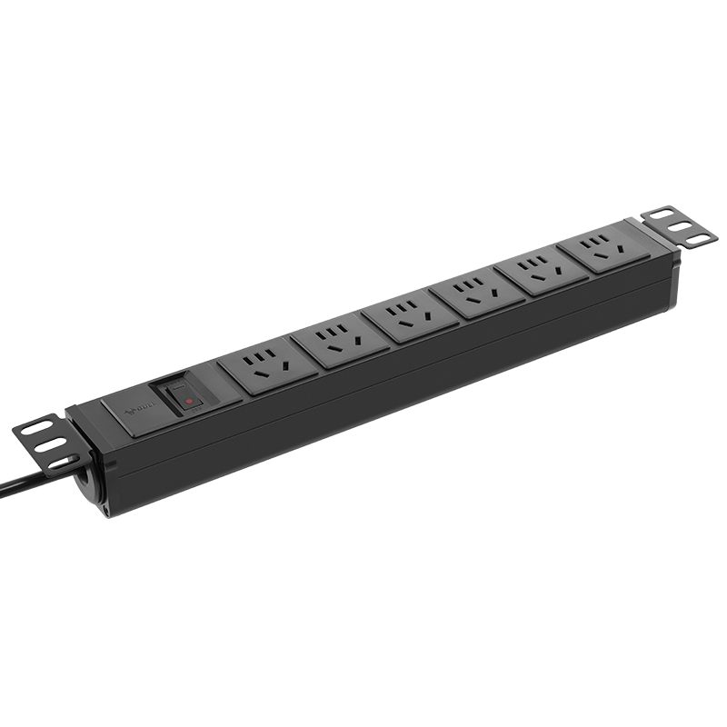 BULL PDU Overload Protection Desktop Gaming Cabinet Socket/power Strip/outlet Strip/power Bar/cable Management Board, 6 Outlets with Master Switch, GNE-106E Black