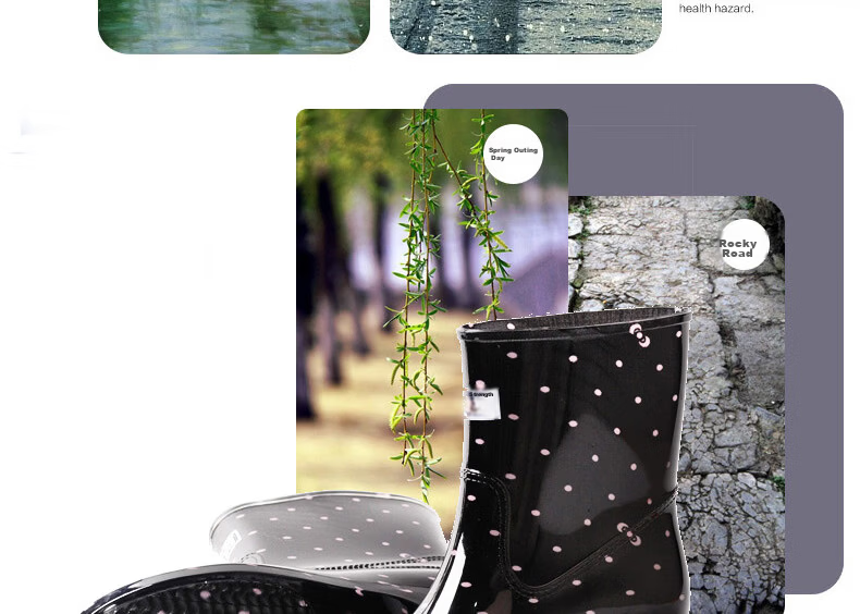 Warrior Women's Rain Boots, Mid-Calf Adult Waterproof Shoes, Rubber Overshoes, Water Boots HXL23-S Green-YoYo Size 37 6