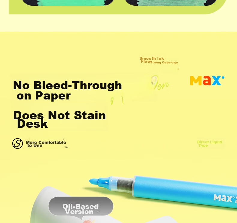 M&G 36-Color Acrylic Marker Pens MAX Foldable Direct Ink Children's Student Drawing Graffiti Hand-Painted Birthday Gift 45