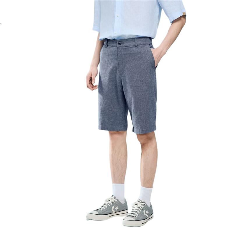 Giordano Men's Linen Pants 2026 Summer New Cotton Linen Semi-Elastic Waist Straight Casual Shorts 01106340