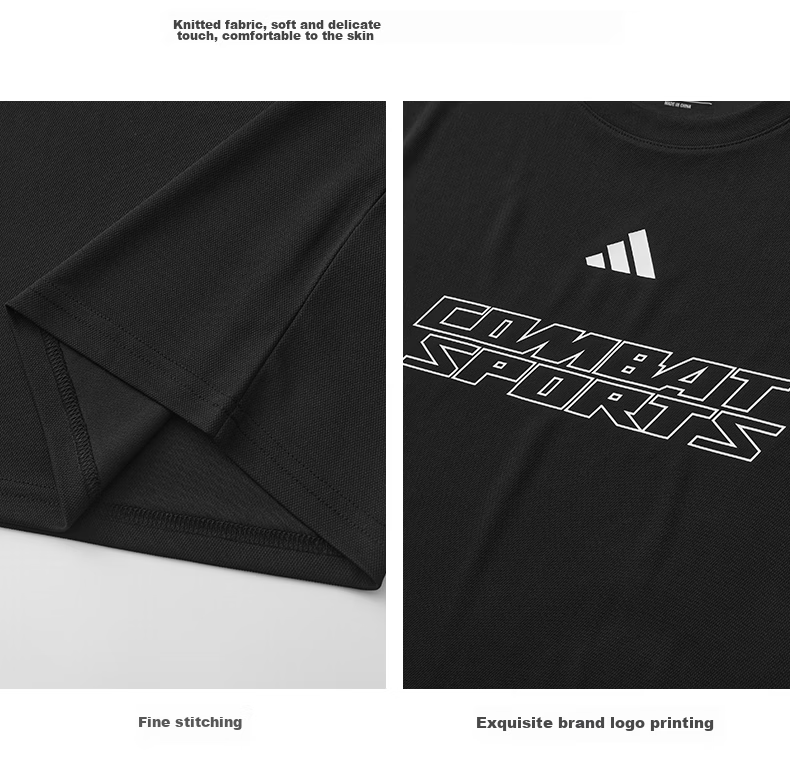 Adidas Breathable Short Sleeve and Shorts Sports Set Fitness Casual Two-Piece White Black XL 8