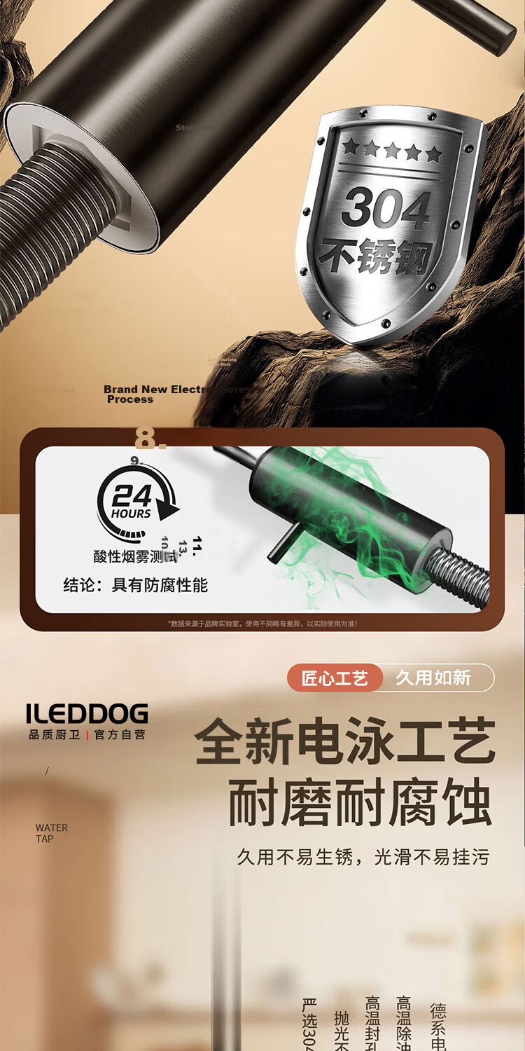 ILeddog Seiko 304 Stainless Steel Water Purifier Faucet Household 2-Point Kitchen Water Filter Direct Drinking Machine 8