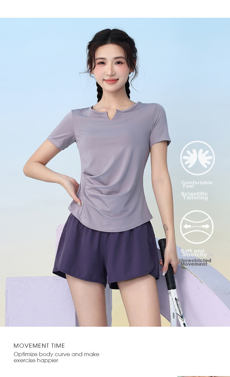 Baisirong Women's Outdoor Cycling Jersey Professional Running Sports Set Four-Season Lightweight Breathable Quick-Dry Fitness Training Yoga Wear 9