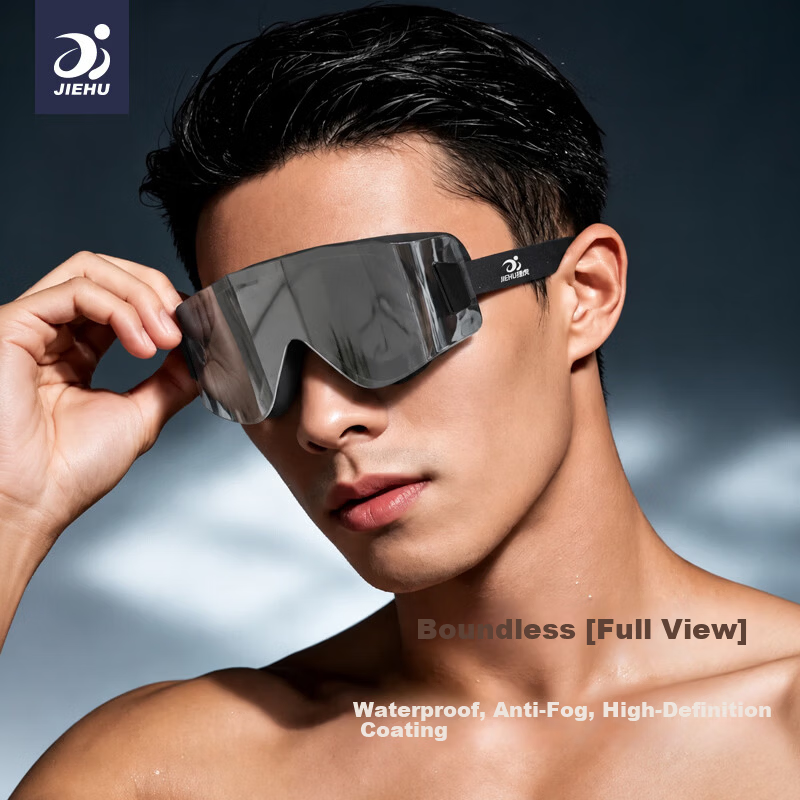 Jiehu Swim Goggles and Swim Cap Set for Men and Women, Prescription, HD Anti-Fog, Training, Stylish Adult Swimming Gear