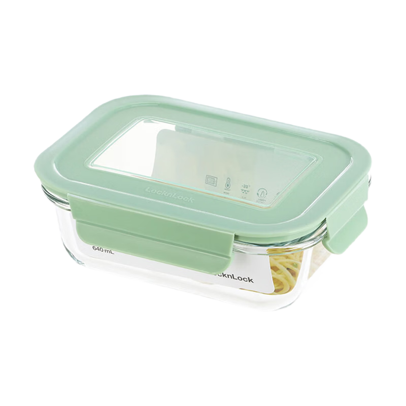LOCK&LOCK Glass Food Storage Container, Office Worker Lunch Box, Microwave-Safe Specialized Meal Container, Fruit Box, Large Capacity Bento Box