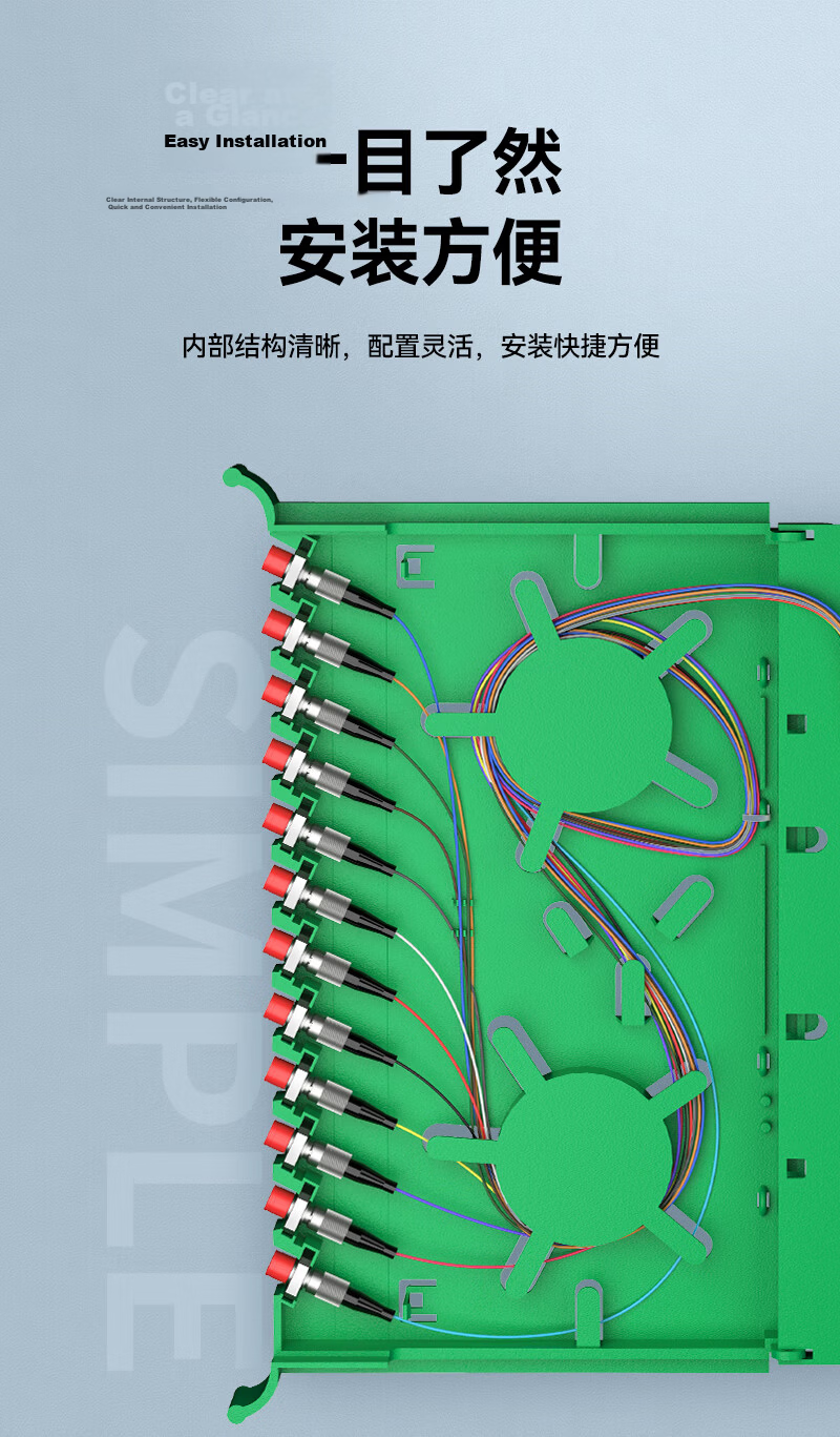ShanZe ODF Fiber Optic Distribution Frame 12-Core SC Single-Mode Fully Loaded for 19-Inch Cabinet Sliding Rack/Unit/Subframe Terminal Box PXJ-SC12S 6